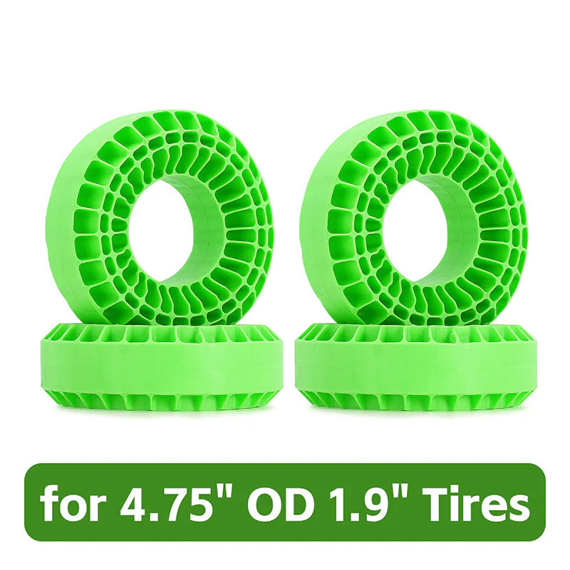 Injora DGT-1906GN - 4pcs Silicone Rubber (Green - SOFT) Inserts for 118-122mm(4.75" OD) 1.9" Tires